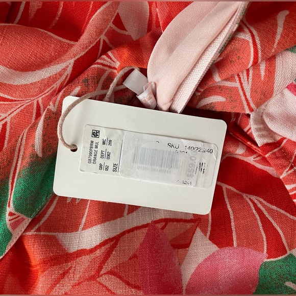 GB Gianni Bini Tropical Flounce Short Sleeve Tie Front Mini Dress NWT - Picture 8 of 8